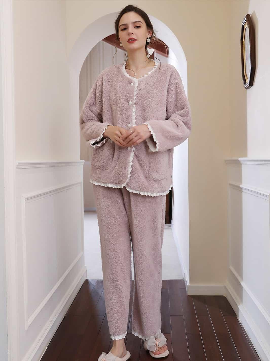 Coral velvet lace nightdress