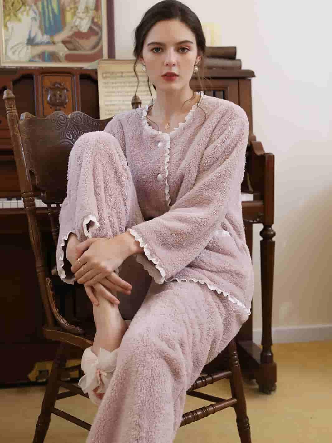 Coral velvet lace nightdress