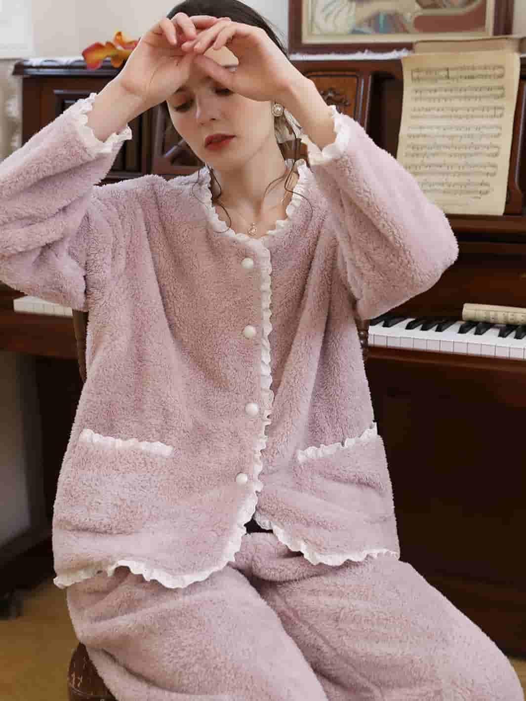 Coral velvet lace nightdress