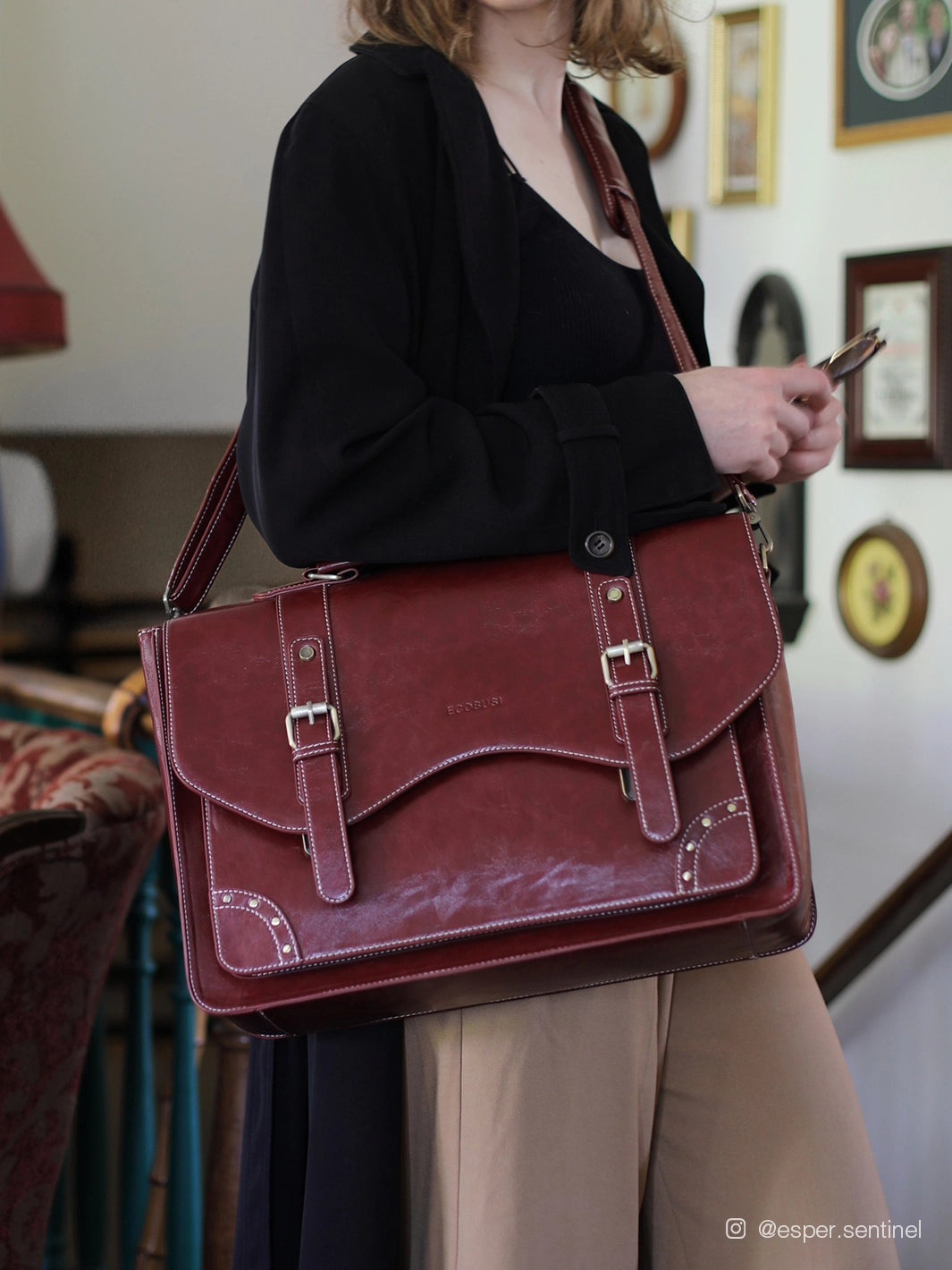 Wilder Vintage Rivet 15.6-Inch Briefcase