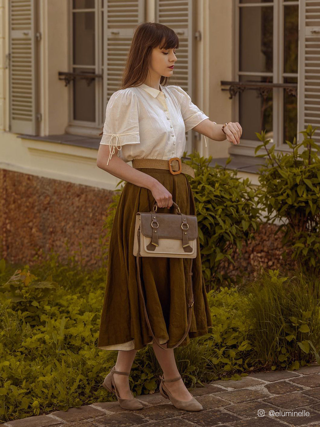 Serena Small Vintage Vegan Messenger Bag
