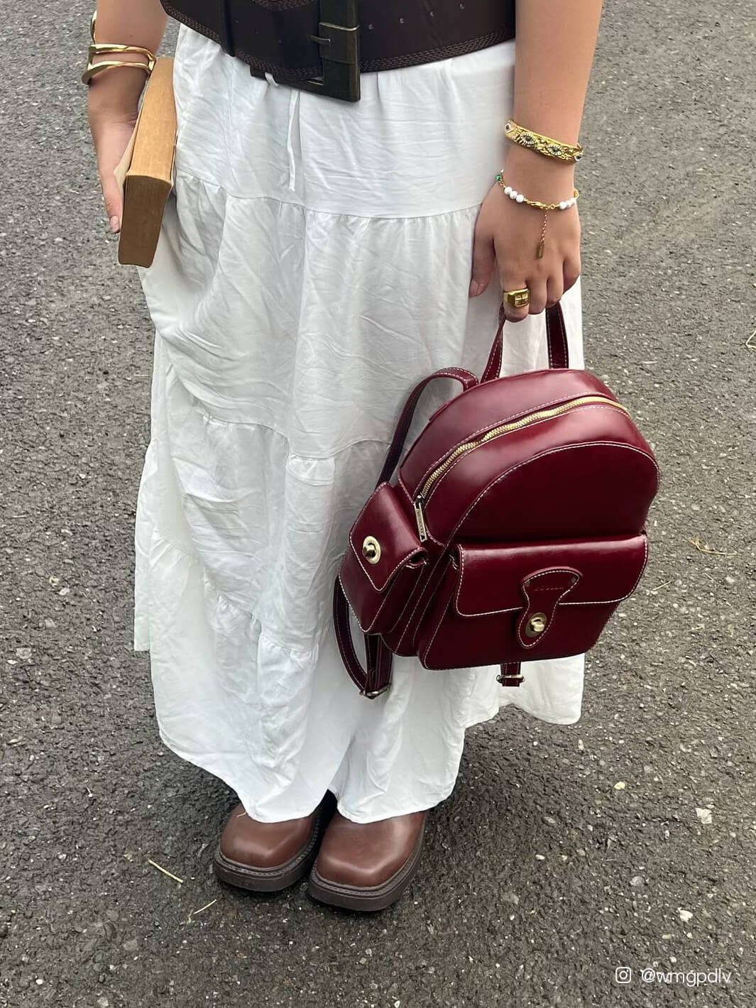 Alison vintage en cuir végétalien mini sac à dos