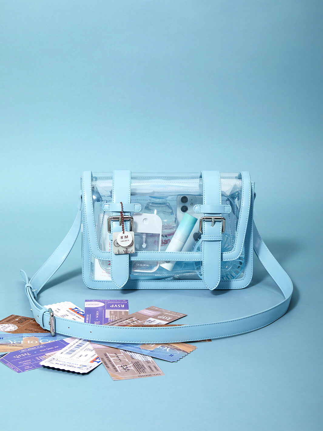 Messenger Bag Clear with Interior Space - ECOSUSI Lightblue Messenger Bag