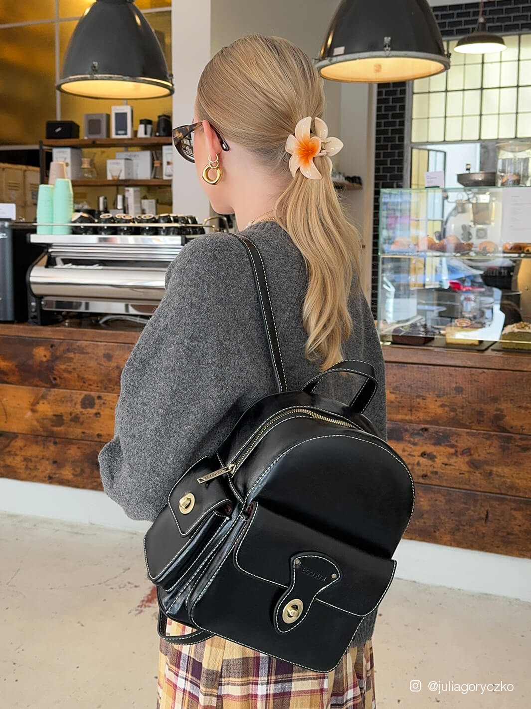 Alison vintage en cuir végétalien mini sac à dos