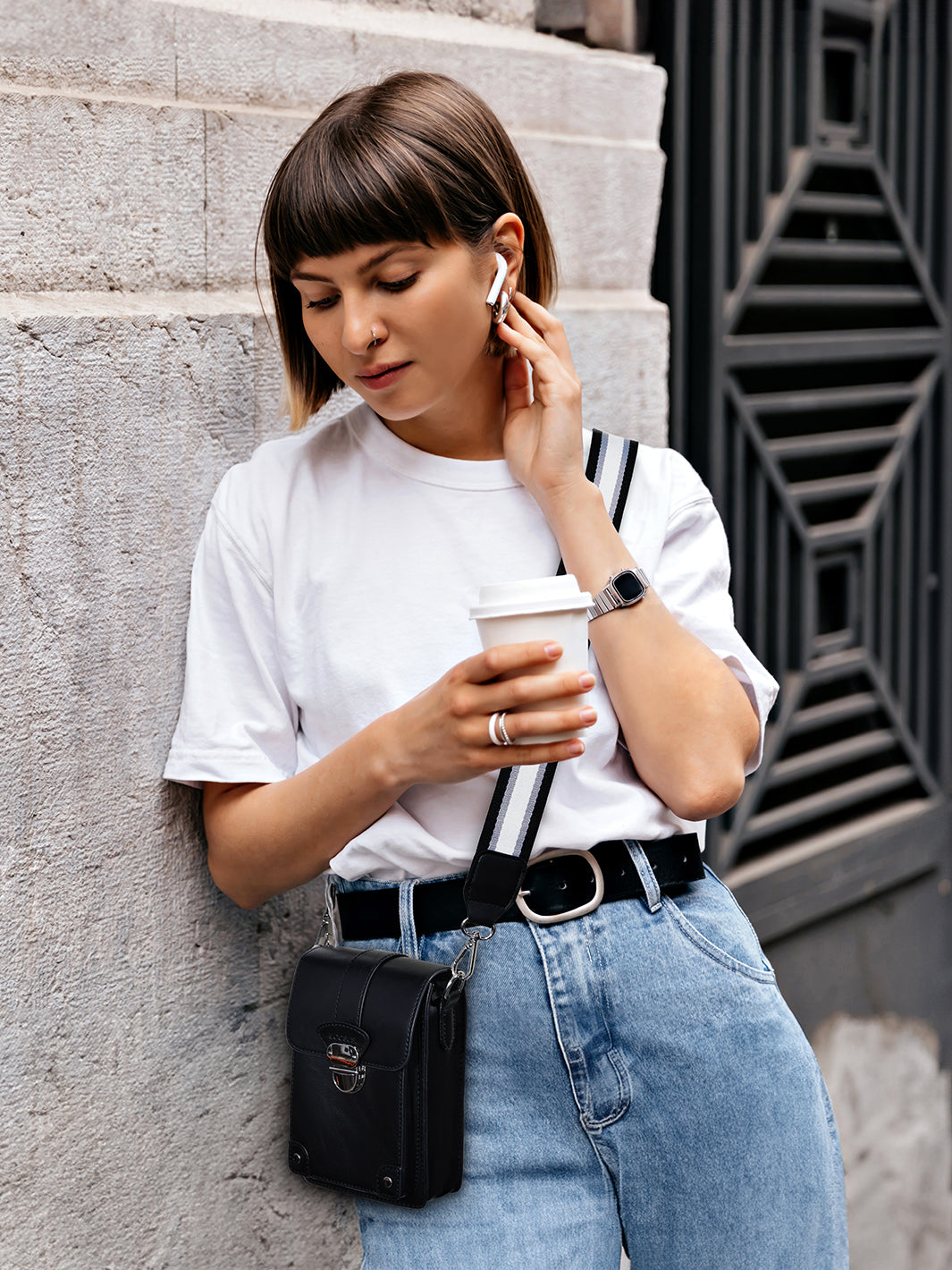 Kleine Vintage-Crossbody-Handytasche für Damen