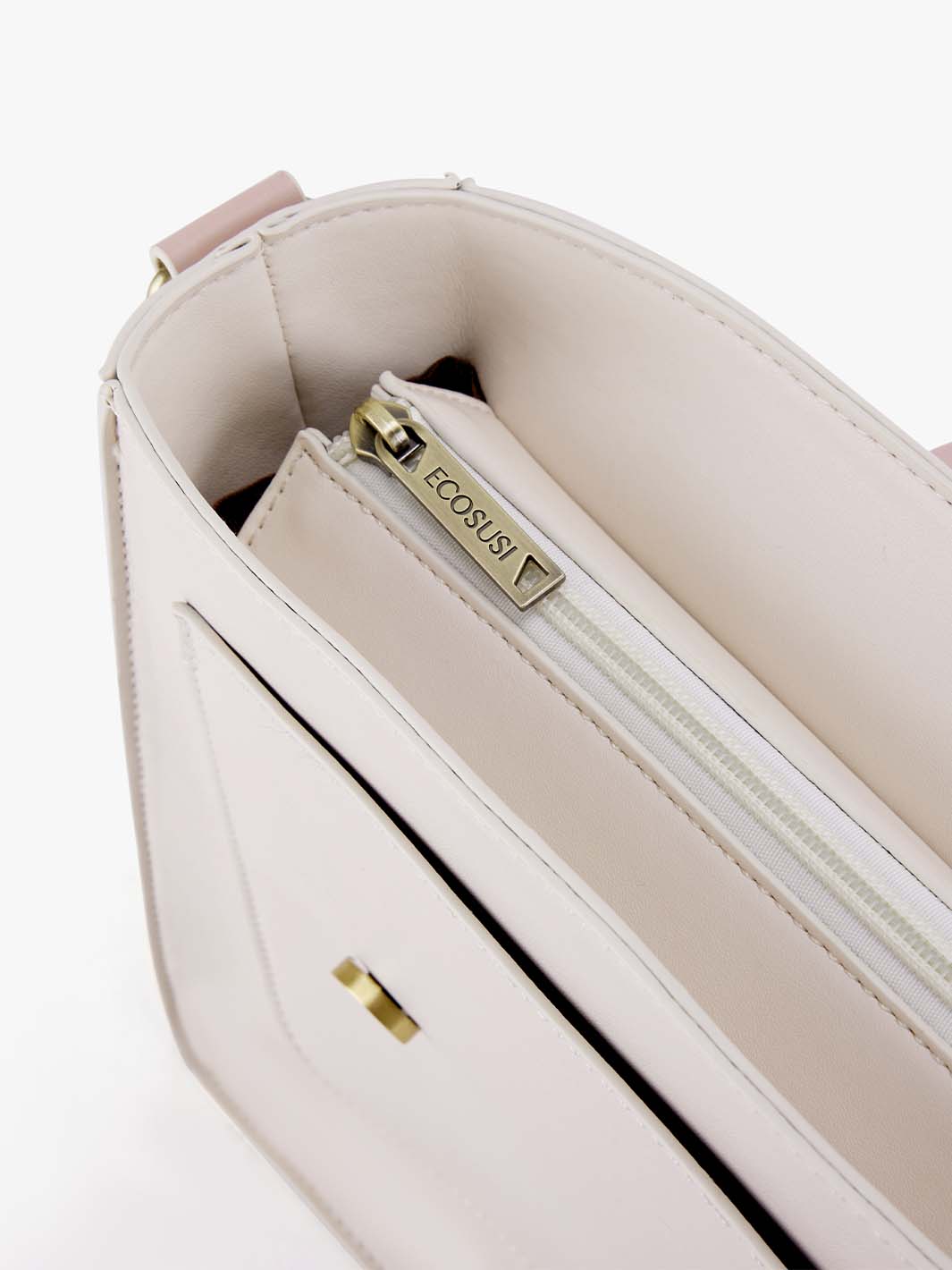 Women's Faux Leather Bow Messenger Bags - Pink/Beige