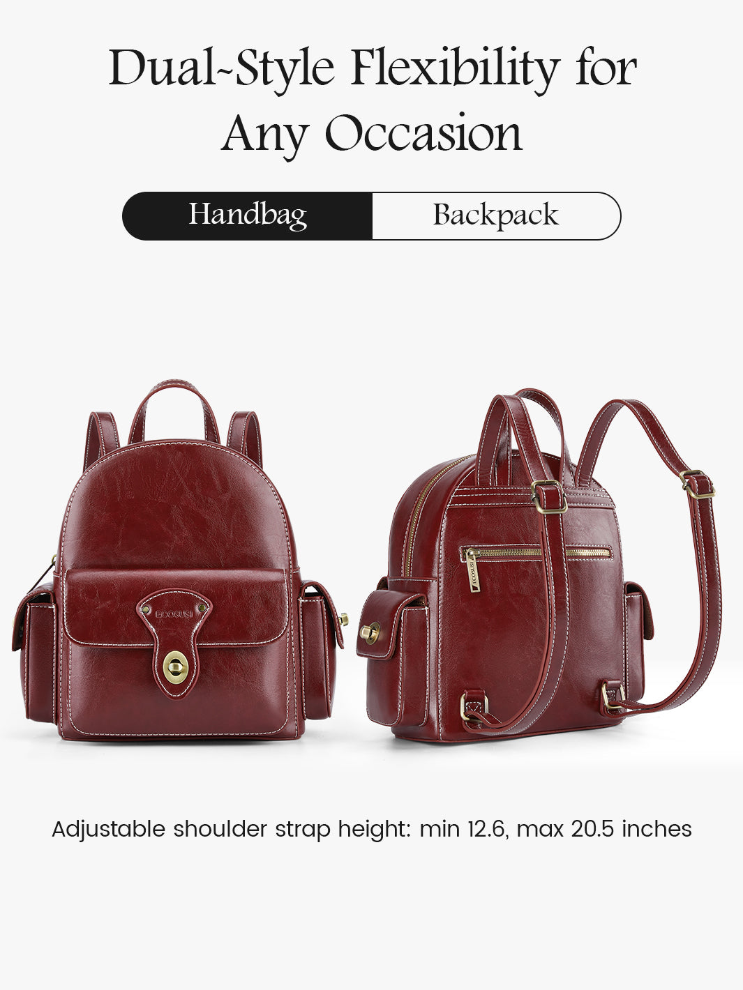 Alison vintage en cuir végétalien mini sac à dos
