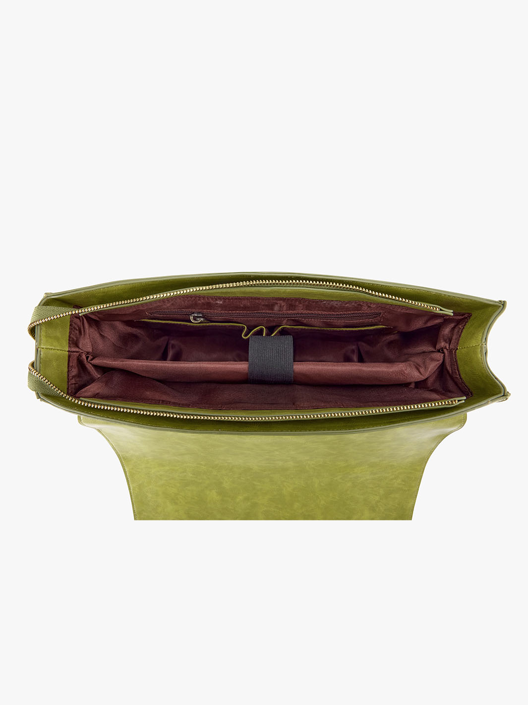 Women's PU Stylish Cambridge Backpack - Orange brown/Green