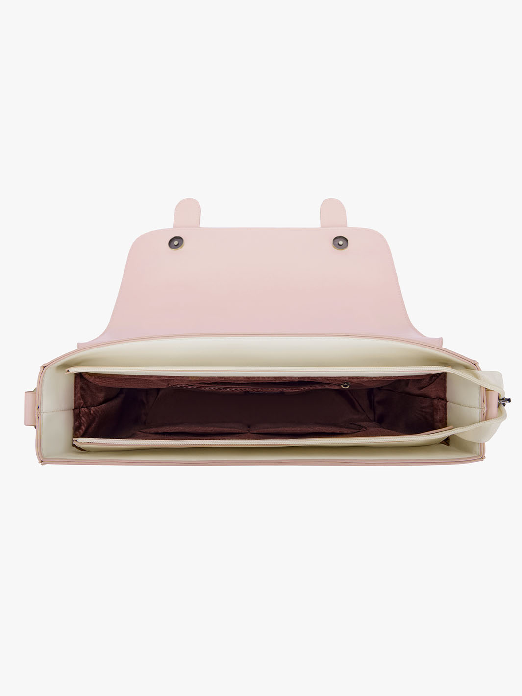 Women's Faux Leather Bow Messenger Bags - Pink/Beige