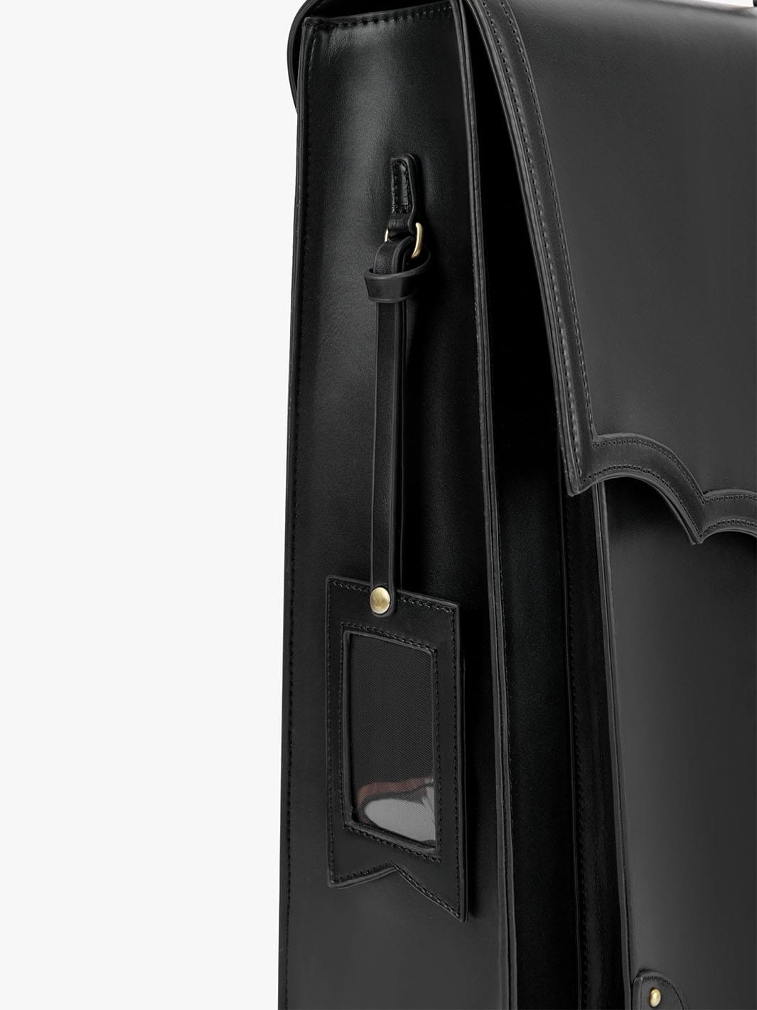 Black Vintage Backpack with Card Pocket - Ecosusi Black Backpack