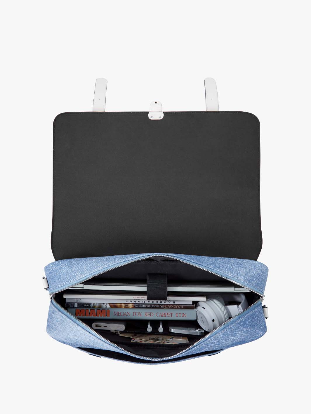 15,6-Zoll-Aktentasche aus Denim-inspiriertem PU-Stoff