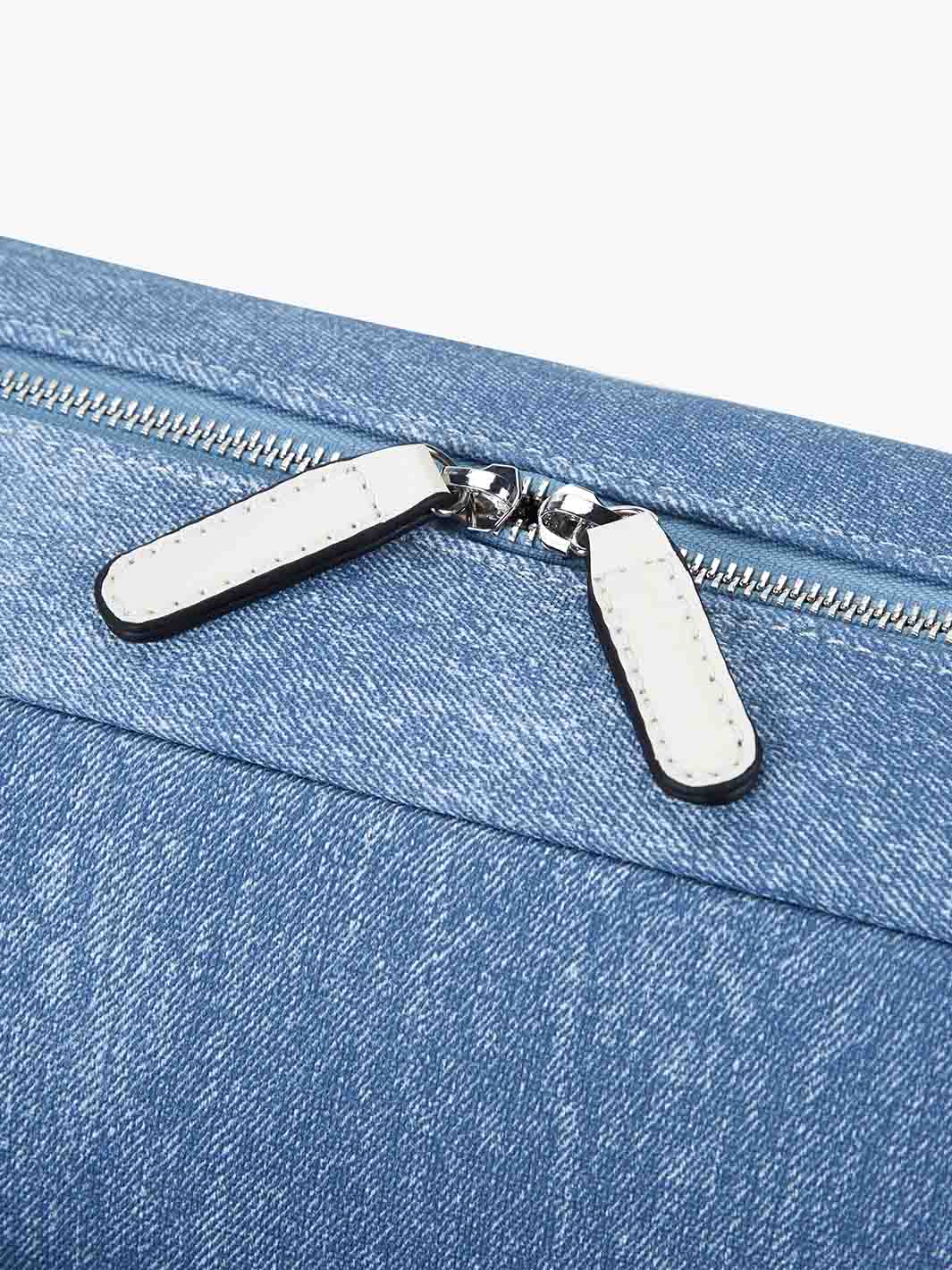 Denim-Inspired PU Fabric 15.6-Inch Briefcase