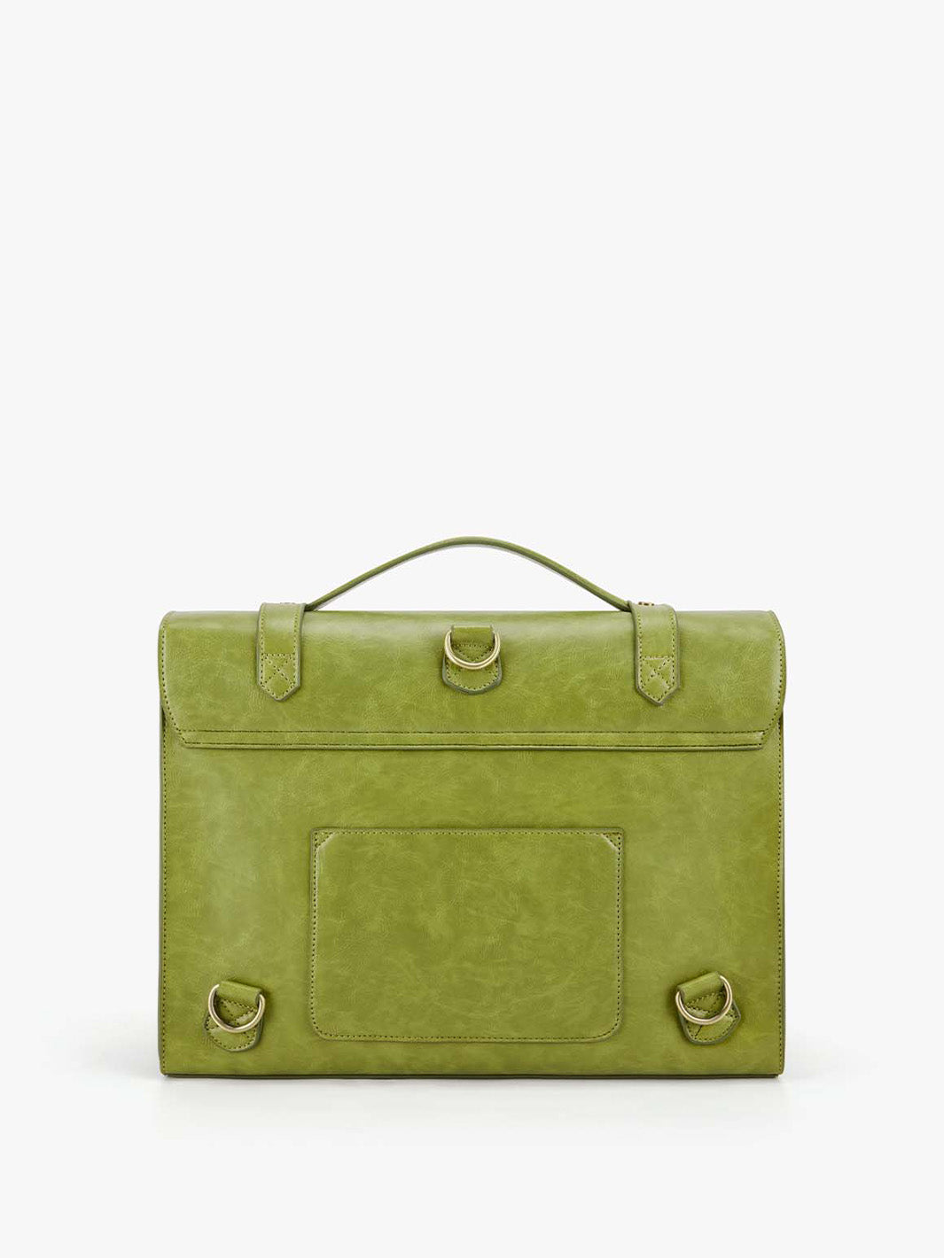 Women's PU Stylish Cambridge Backpack - Orange brown/Green