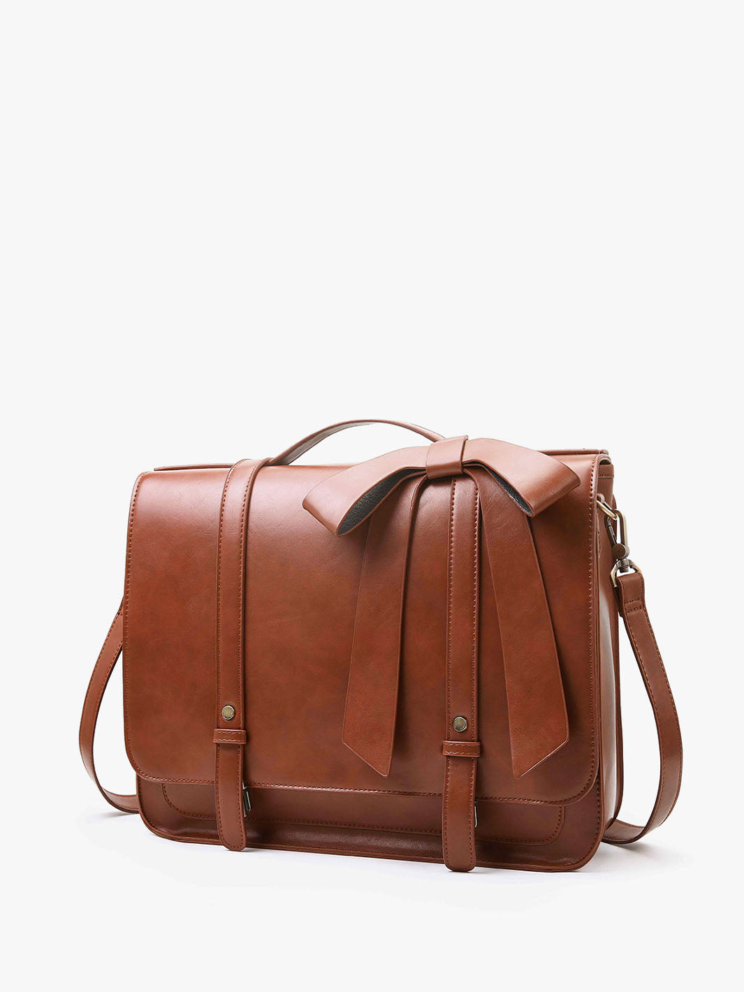 Women's PU Detachable Bow Briefcase