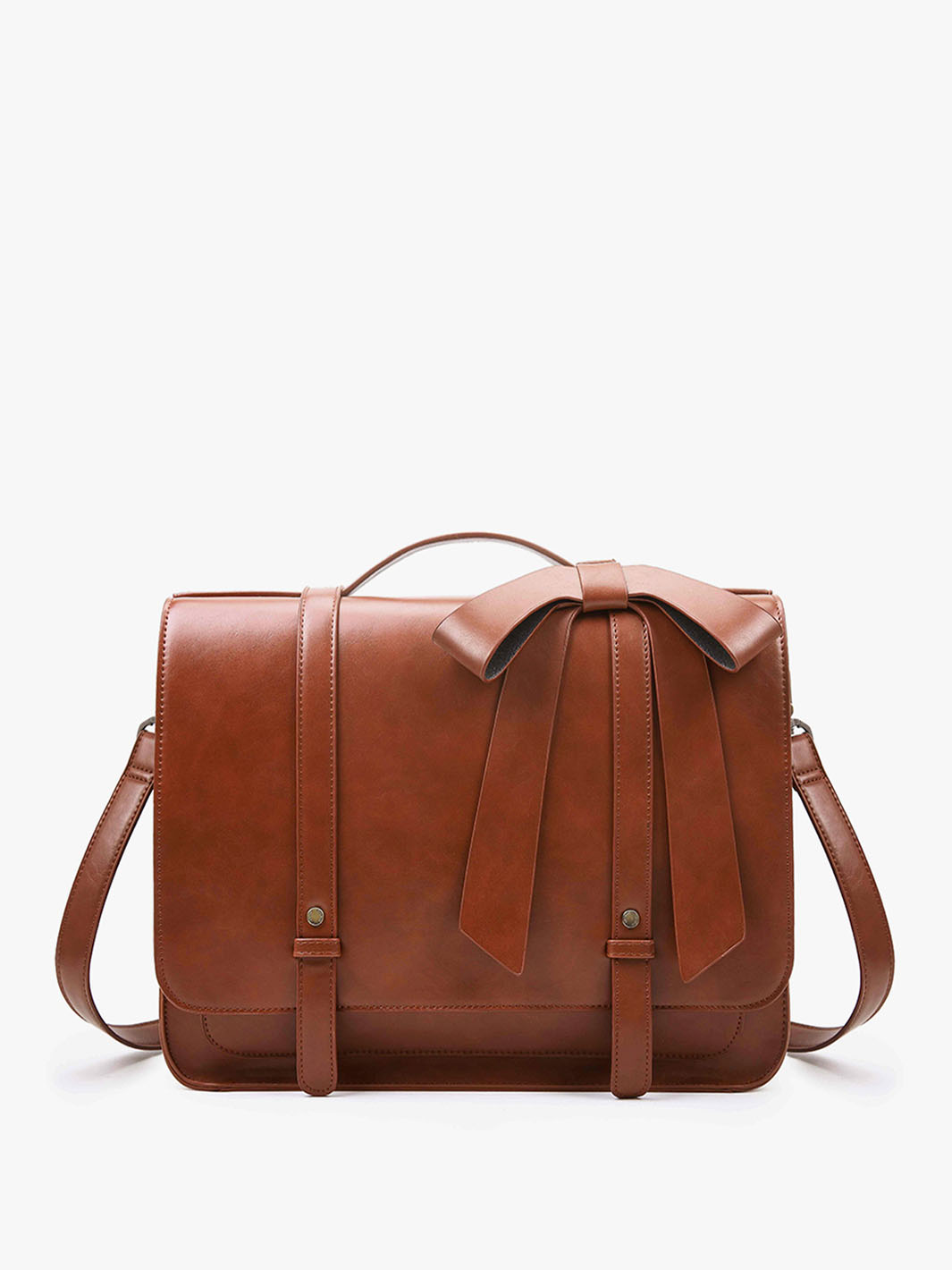 Women's PU Detachable Bow Briefcase