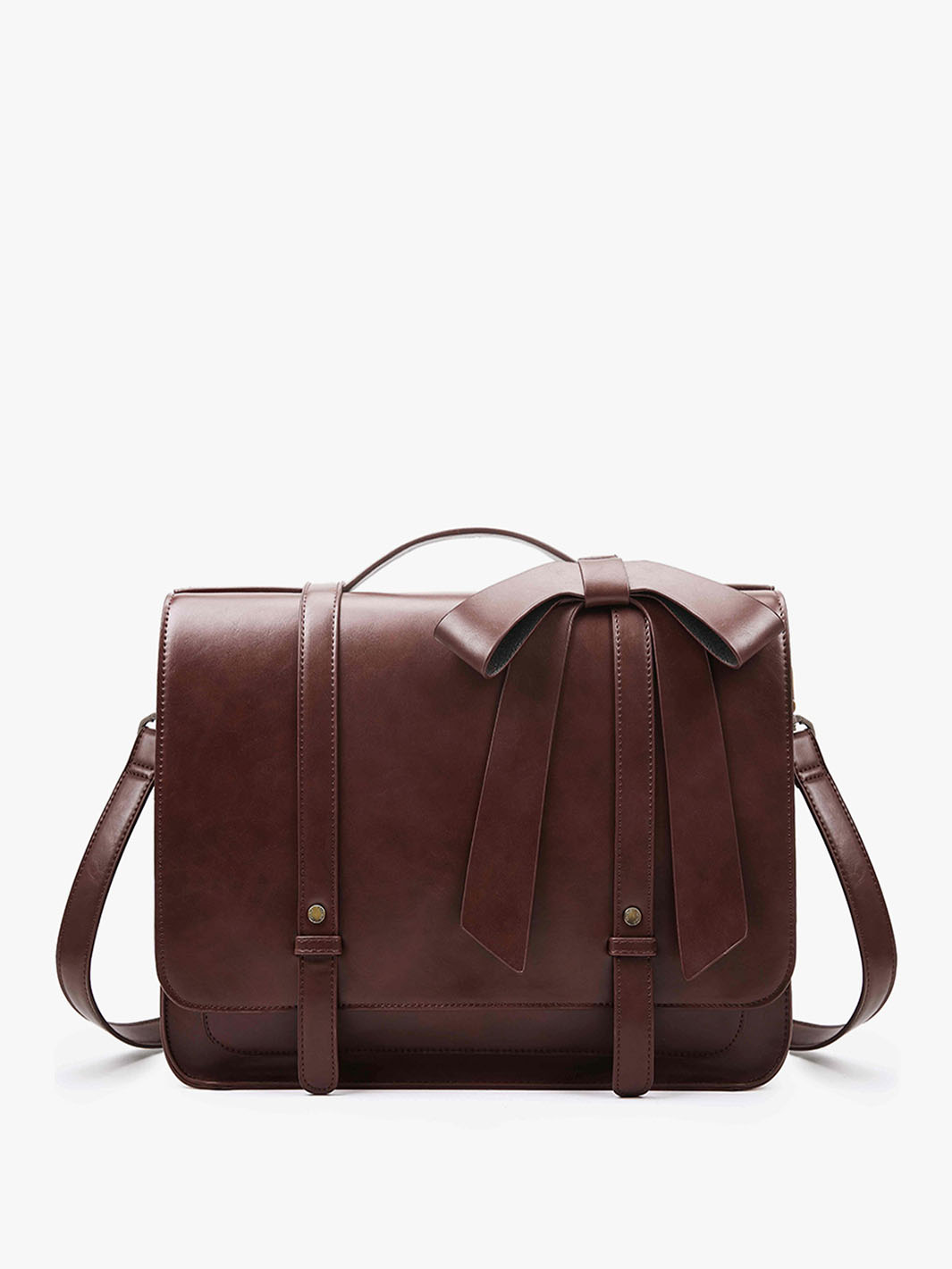 Women's PU Detachable Bow Briefcase