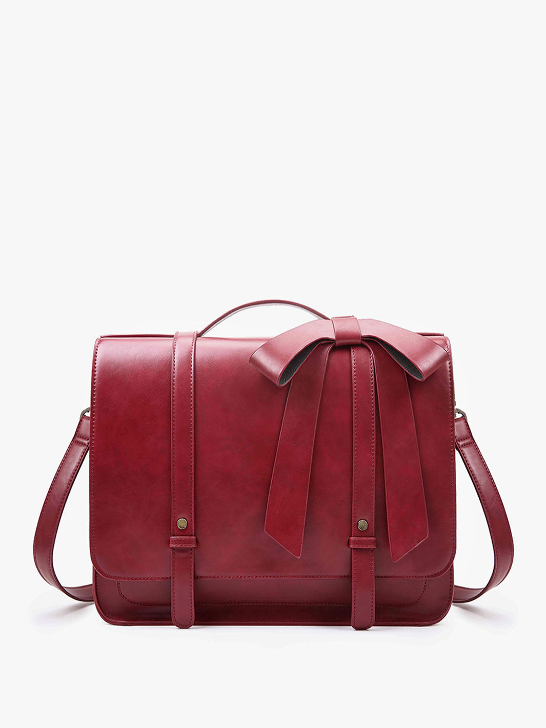 Women's PU Detachable Bow Briefcase
