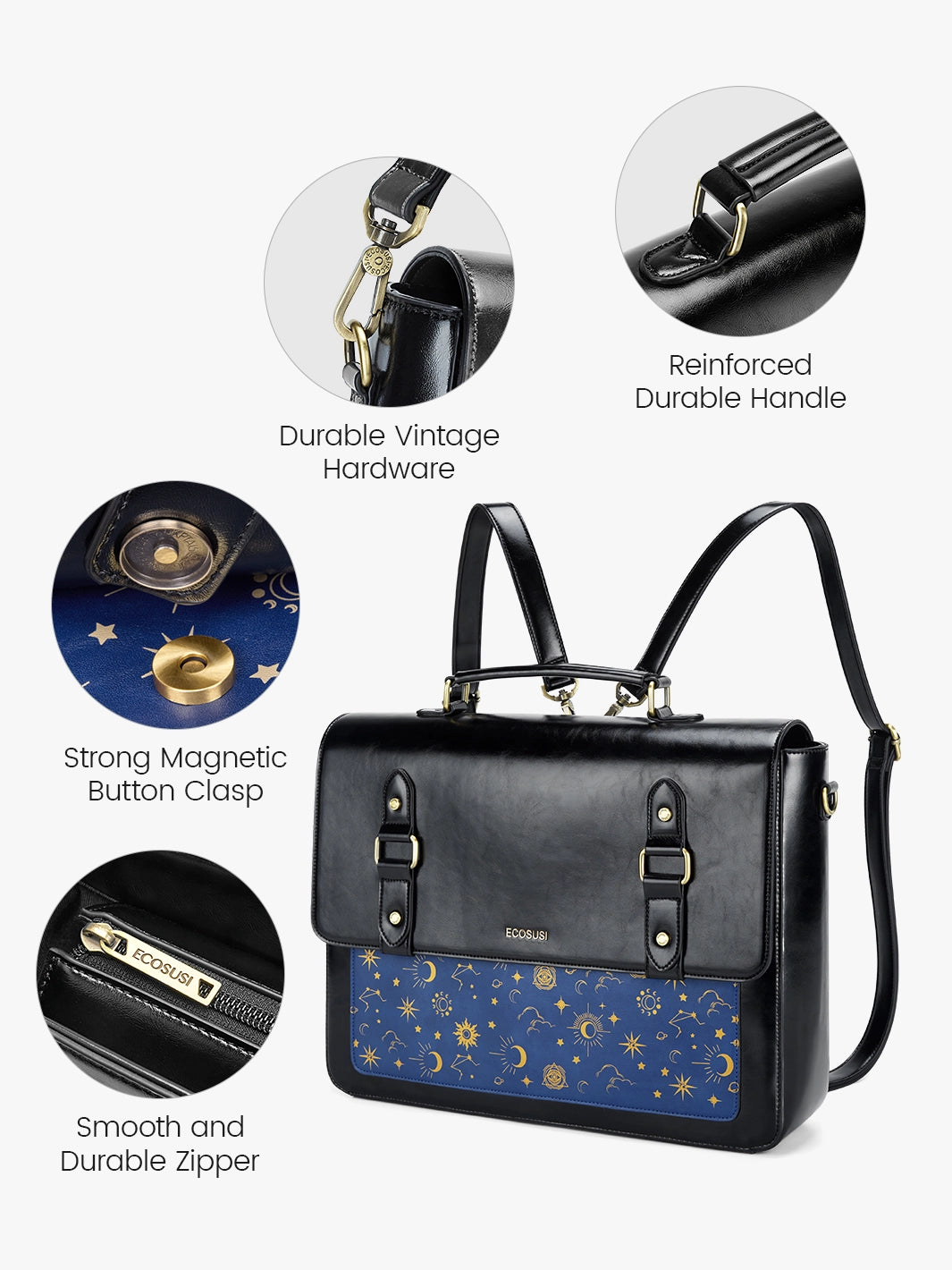 Starrynight Vintage 15,6-Zoll-Aktentasche