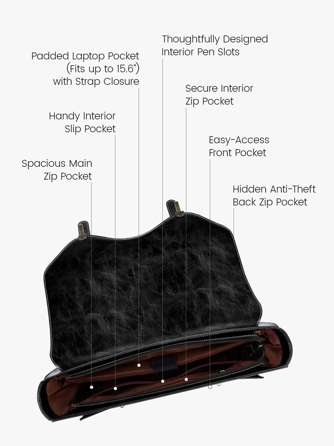 Wilder Vintage Rivet 15.6-Inch Briefcase