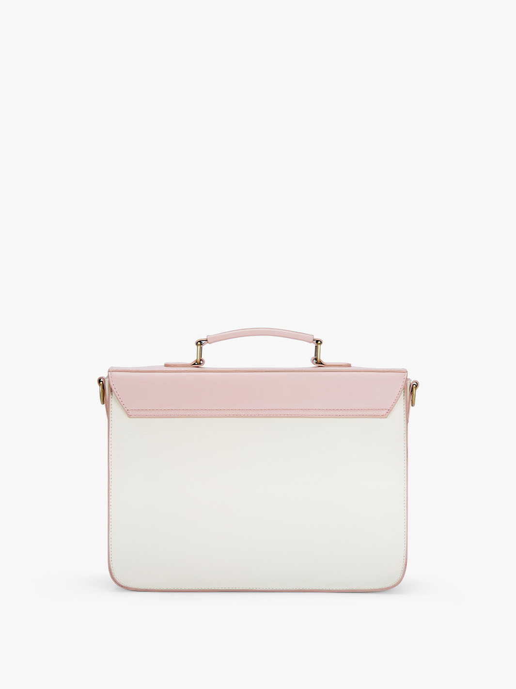 Women's Faux Leather Bow Messenger Bags - Pink/Beige