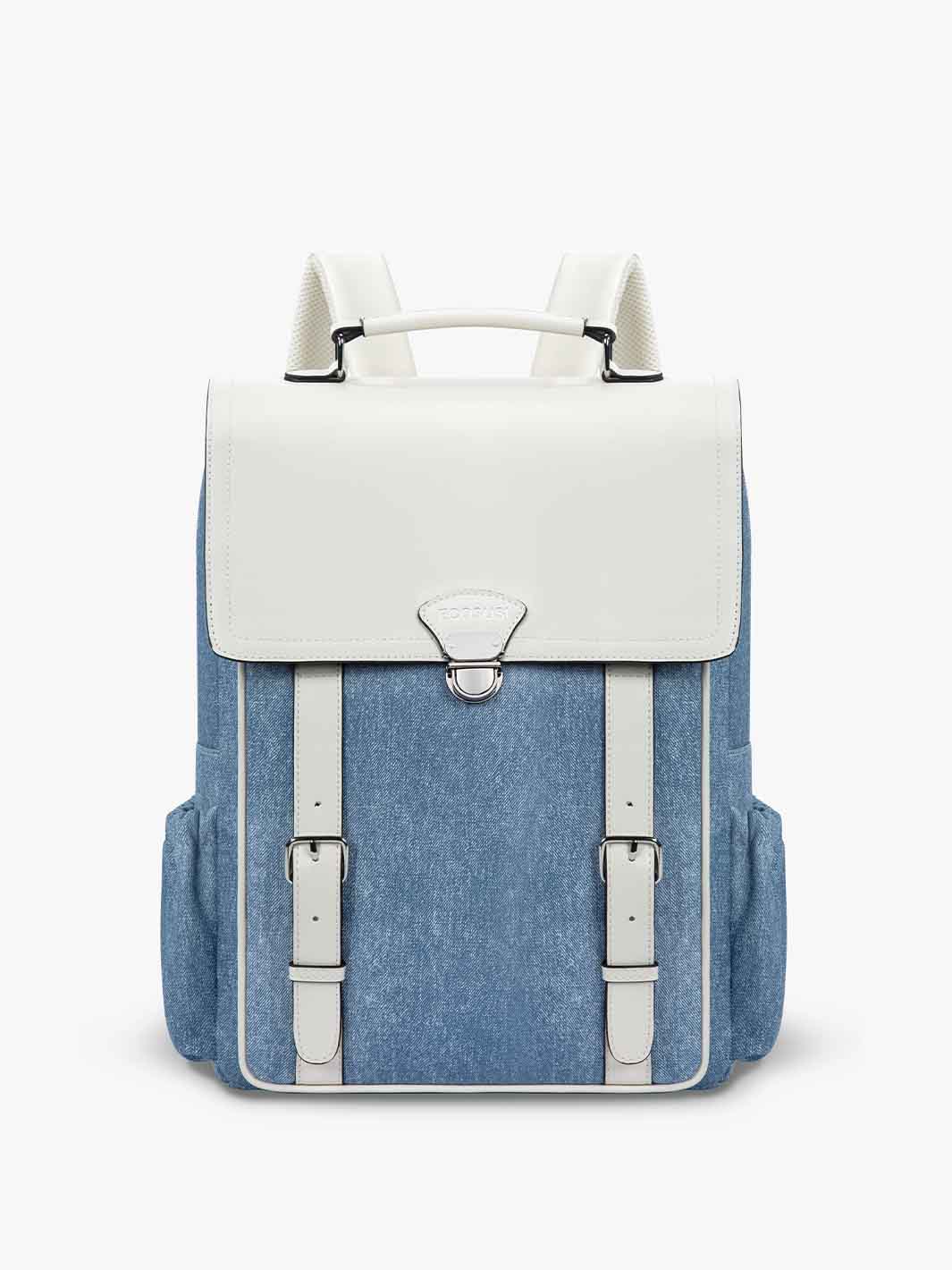 denim leather backpack 15.6-Inch Travel Backpacks for Women