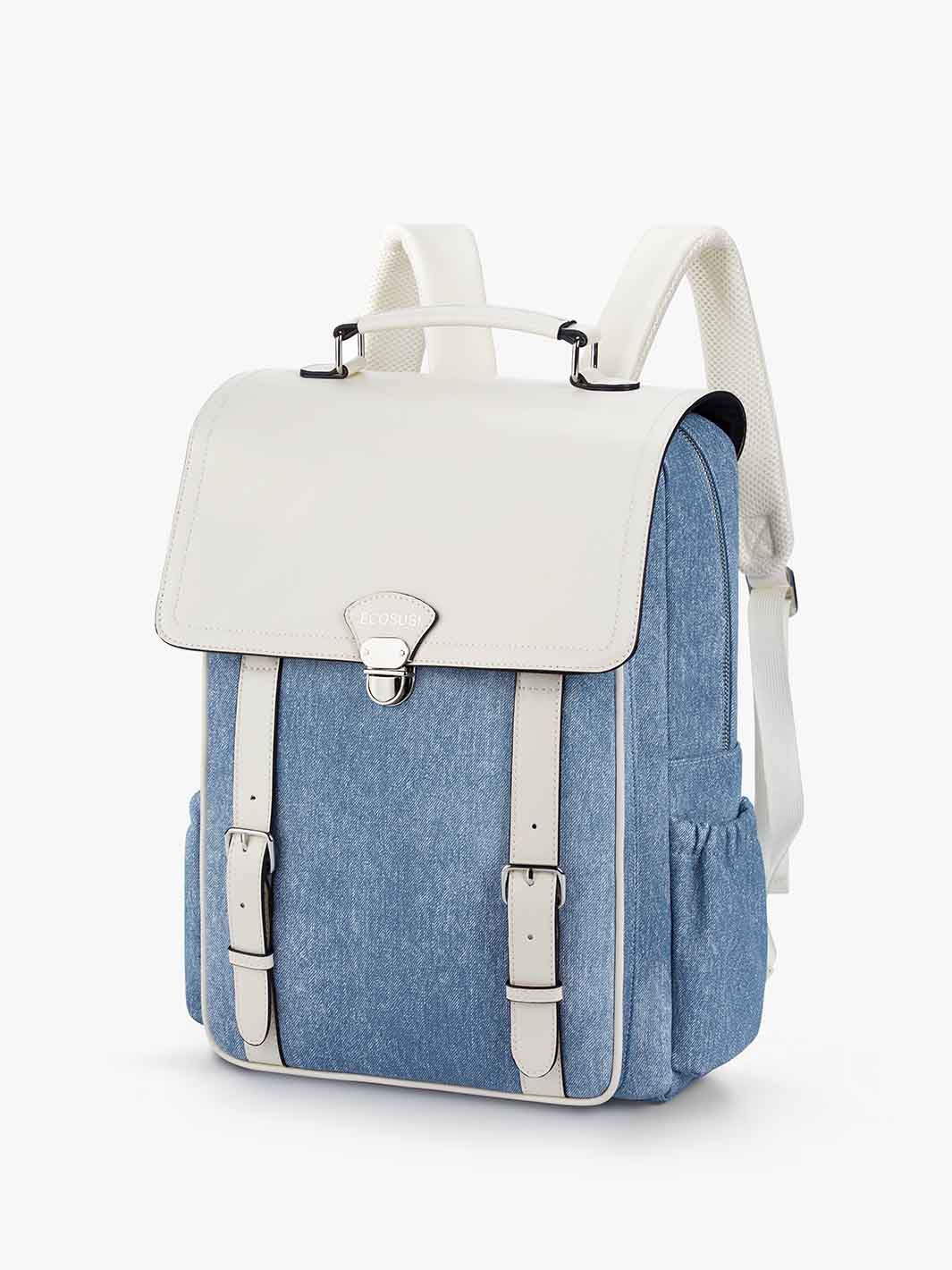 Lightweight Travel Backpack with Denim-Inspired PU Fabric