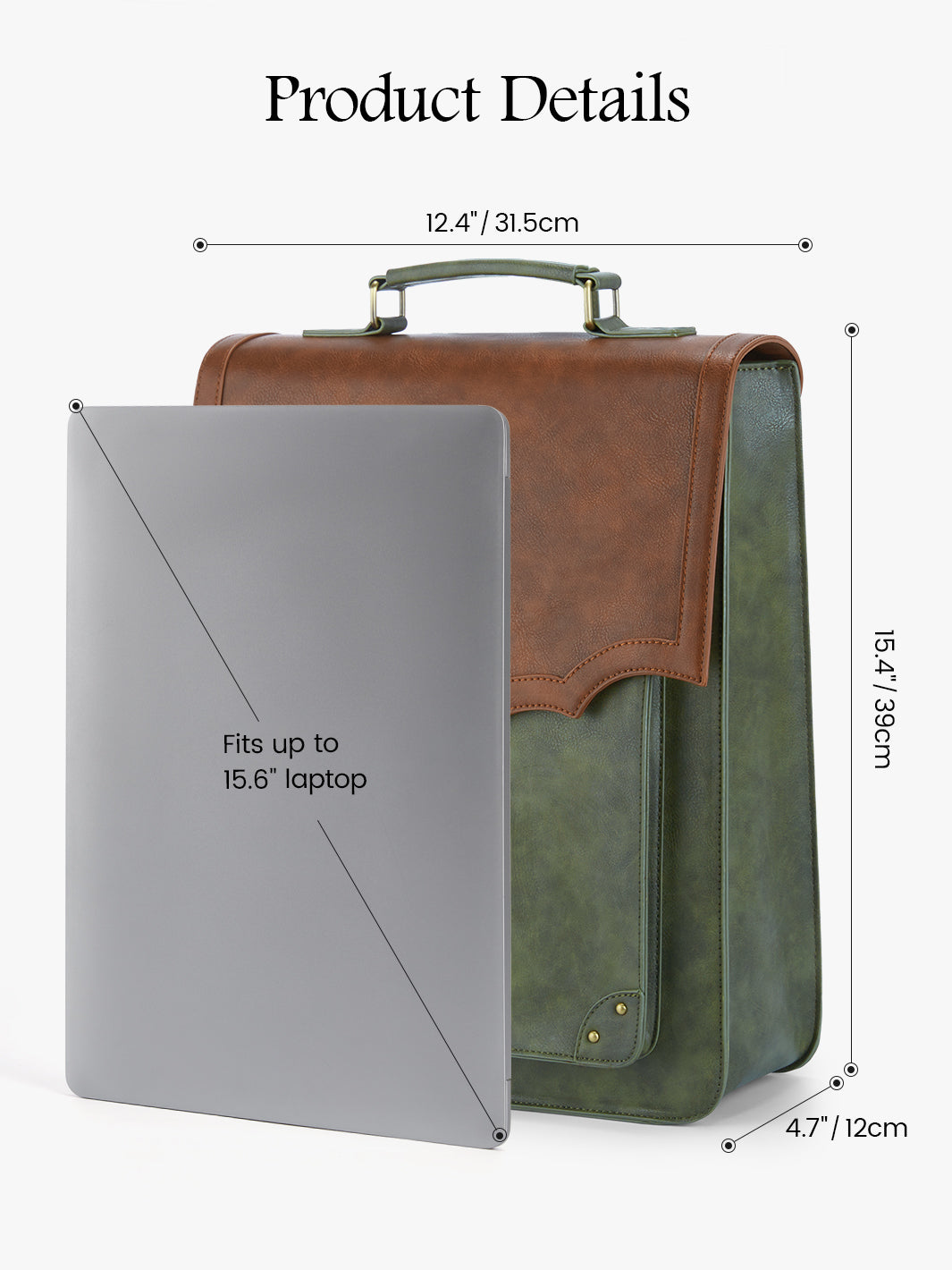 Aria vintage sac à dos pour ordinateurs portables de 11 à 5,6 pouces