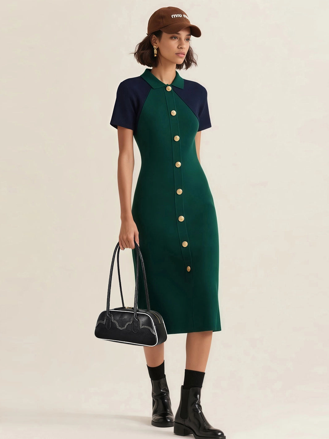 Evelyn Vegan Leather Baguette Bag