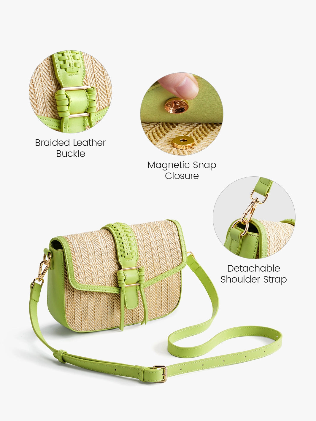 Marina Raffia Straw Crossbody Bag