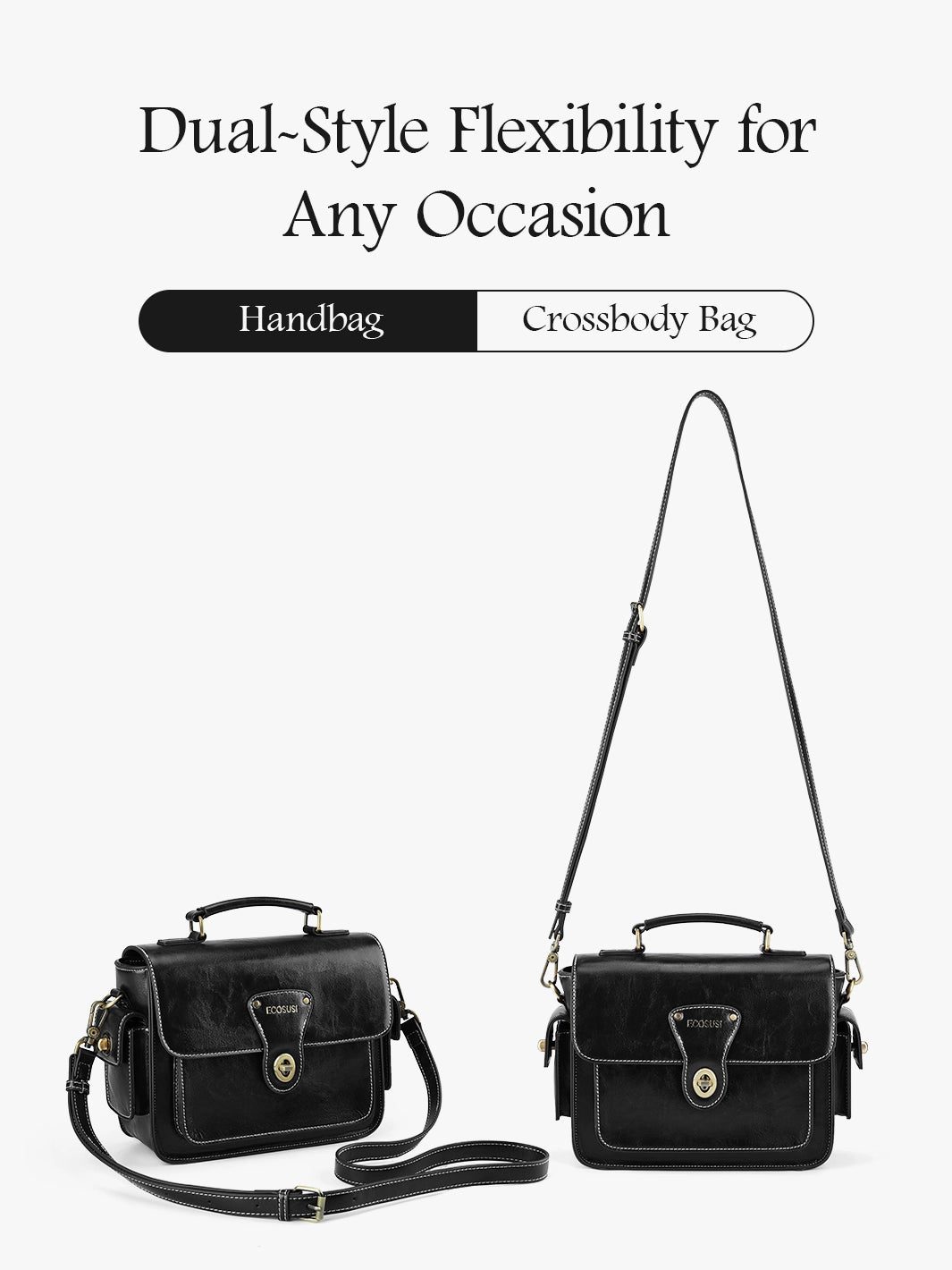 Alison Vintage Vegan Leather Crossbody Bag