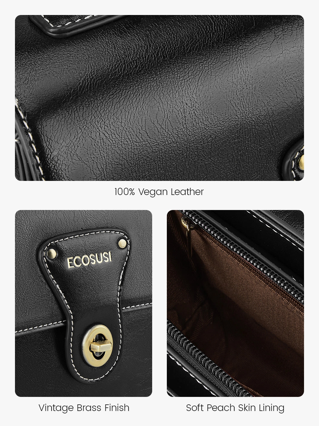 Alison Vintage Vegan Leather Crossbody Bag