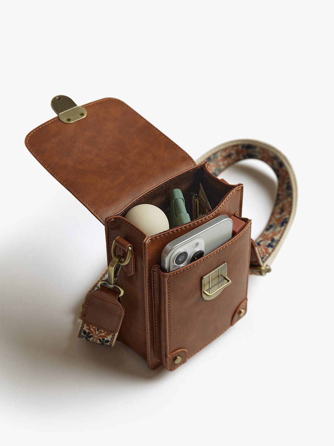 Kleine Vintage-Crossbody-Handytasche für Damen