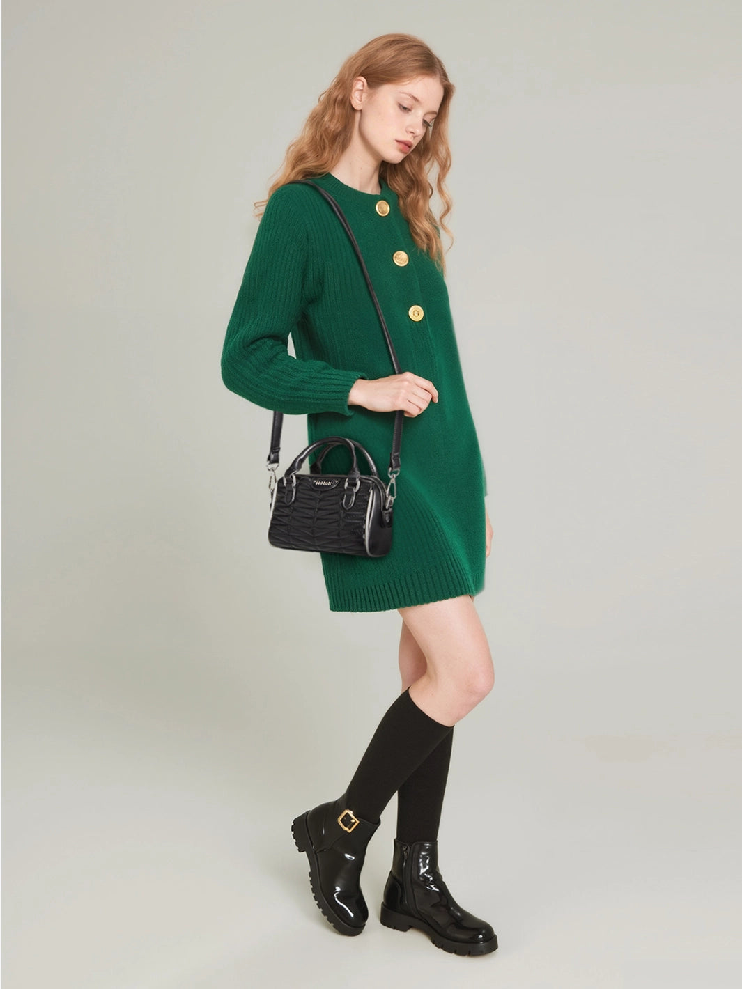 Elise Quilted Mini Boston Bag