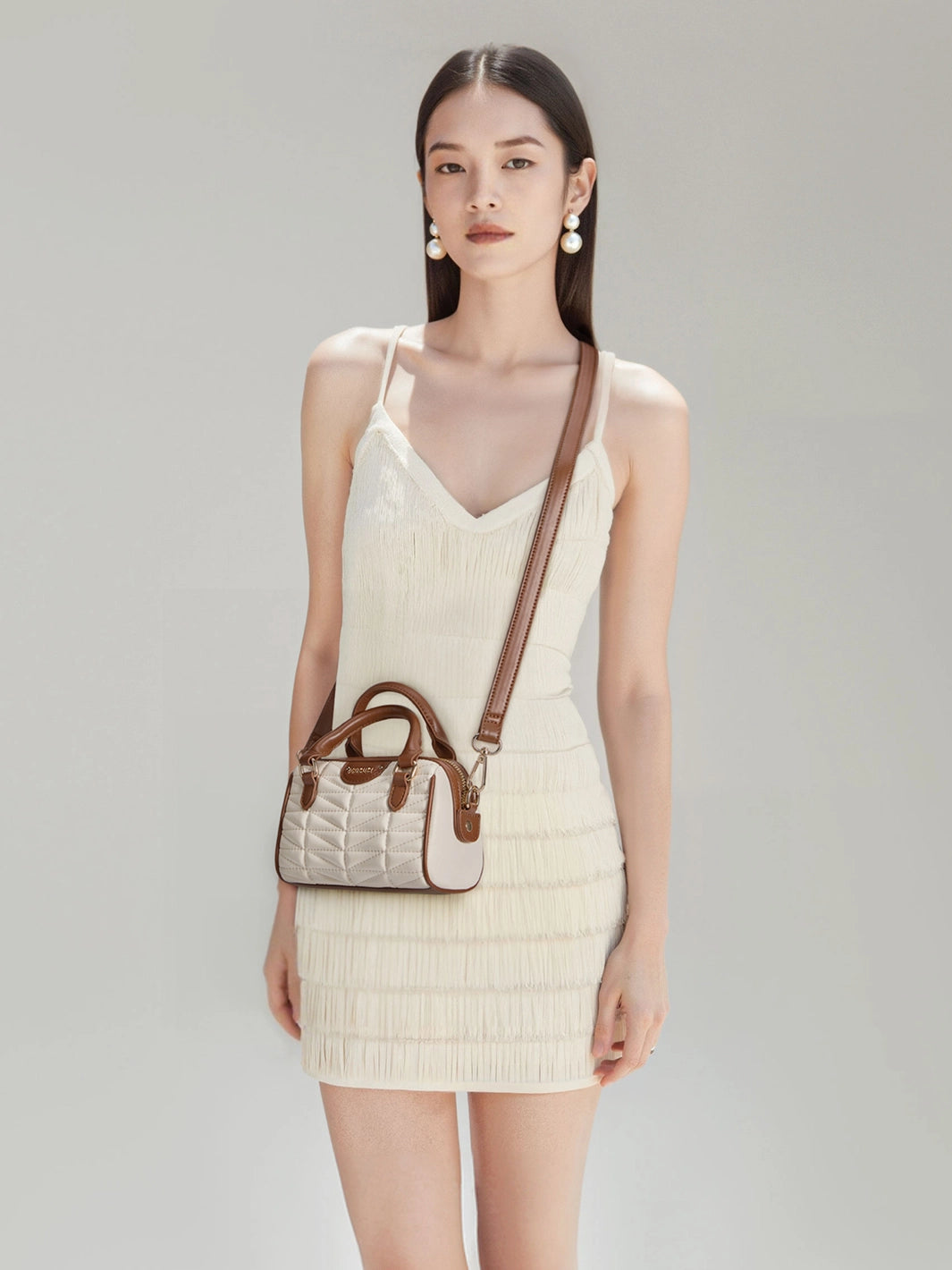 Elise Quilted Mini Boston Bag