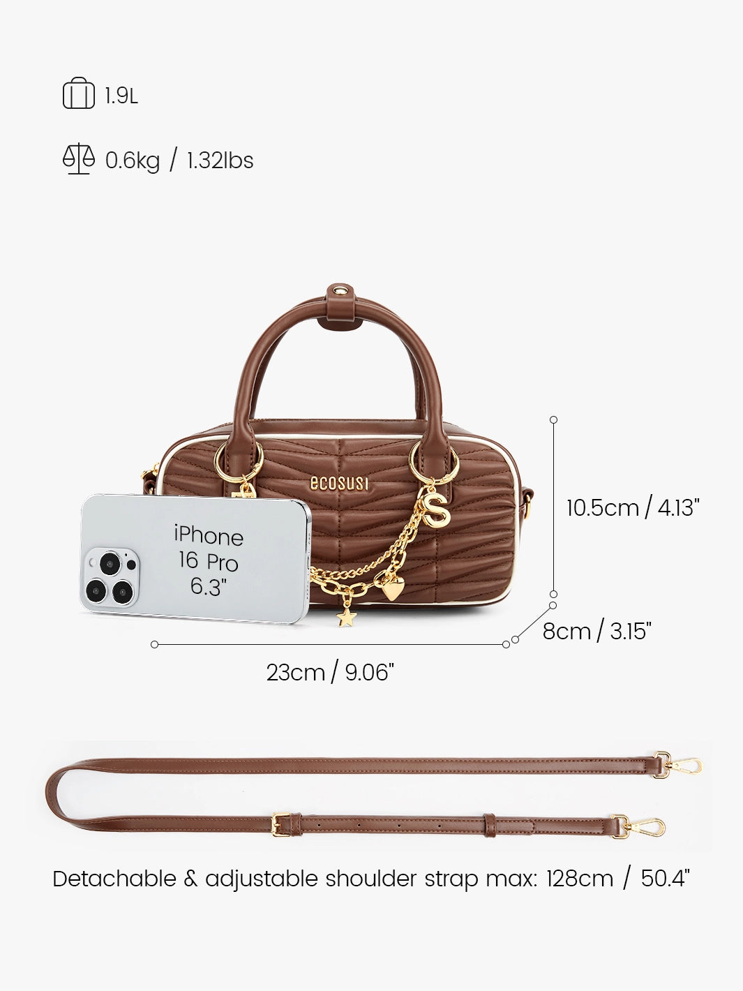 Claire Quilted Vegan Leather Pillow Bag