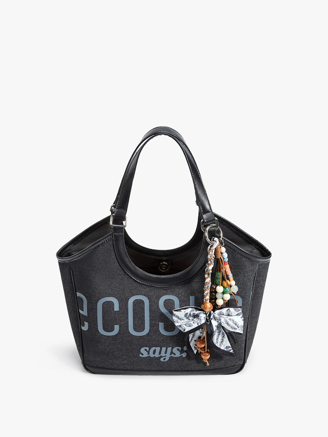 cos leather tote backpack Elle Small Canvas Tote Bag, Black