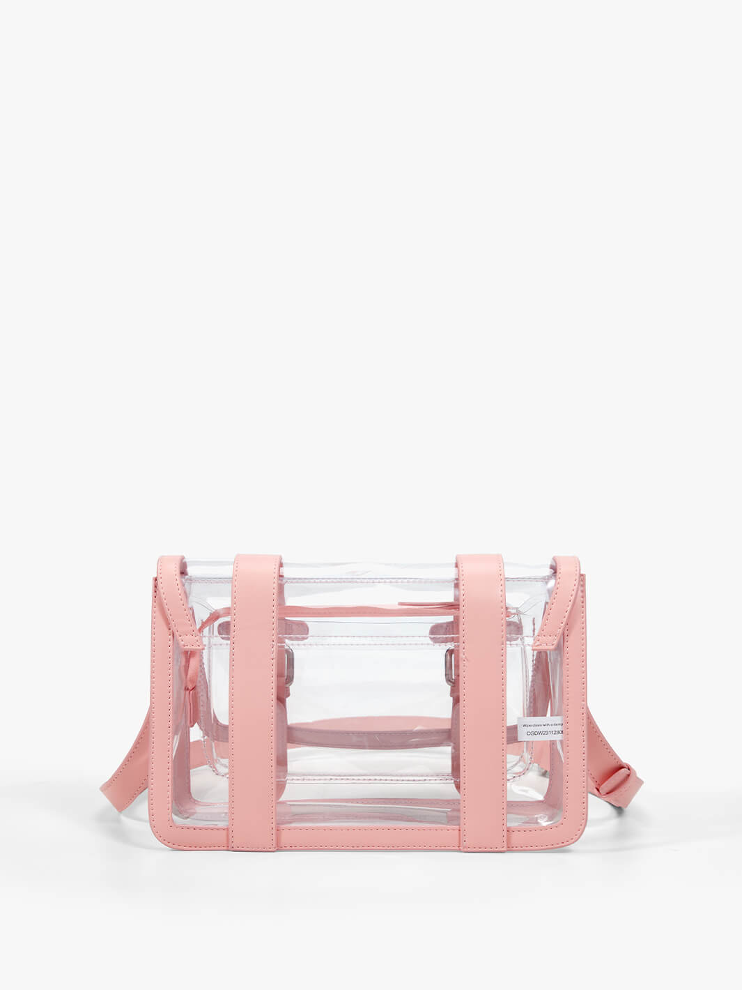 Clear Designer Crossbody Bag with Quality PVC and Vegan Leather