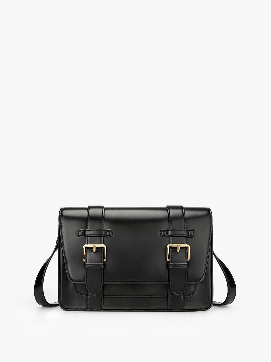 Black Crossbody Bag with Classic Design - ECOSUSI Jane Bag
#color_black