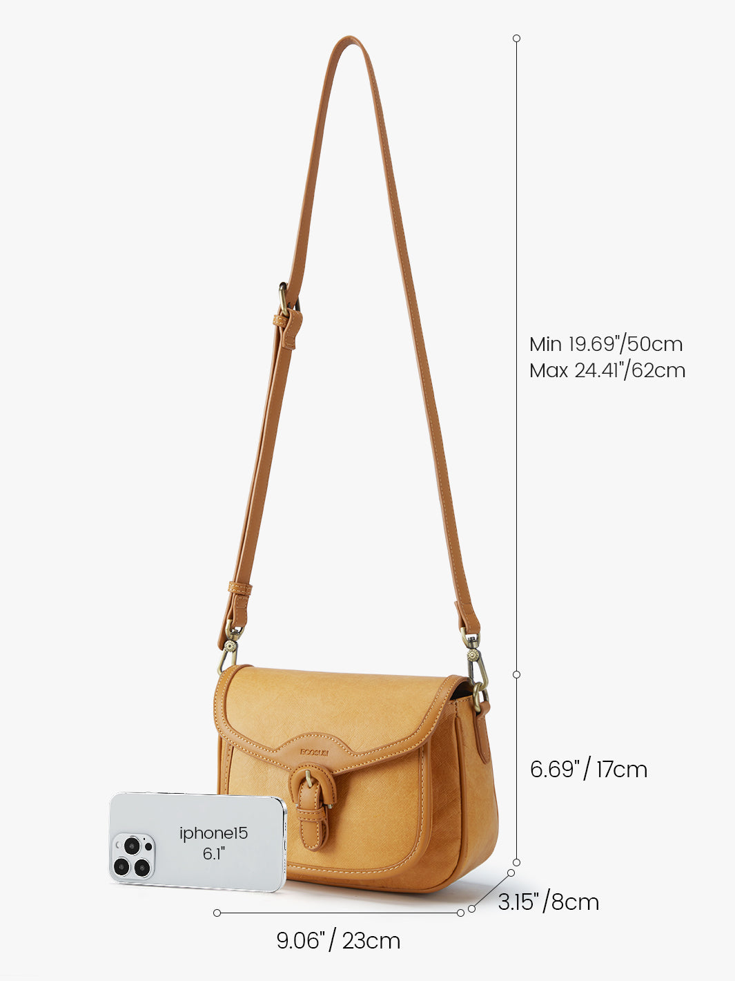 Eco-Conscious Evelina Crossbody Bag - Perfect as an Everyday Bag or Travel Essential-Amber Orange