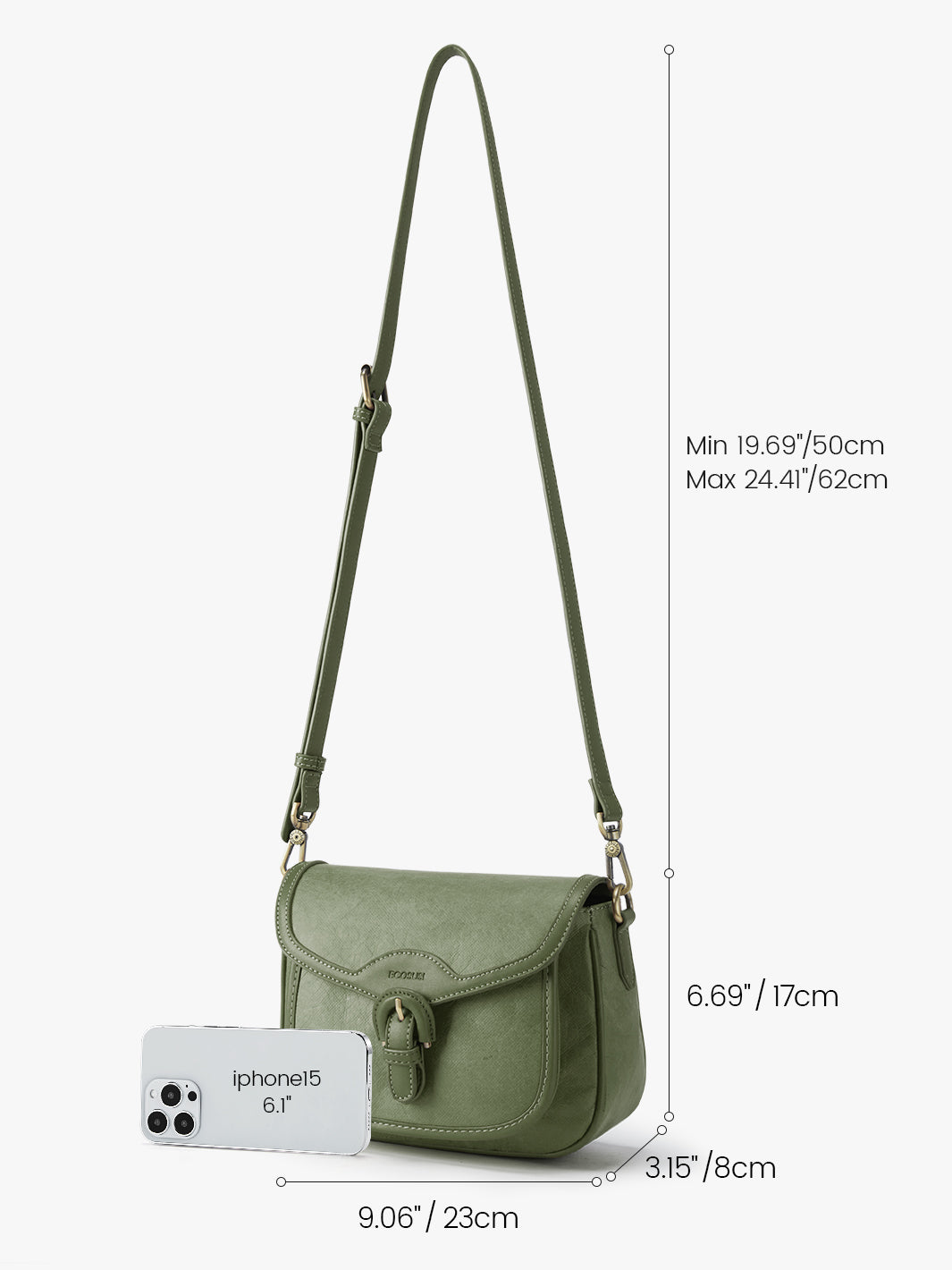 Eco-Conscious Evelina Crossbody Bag - Perfect as an Everyday Bag or Travel Essential-Olive Green