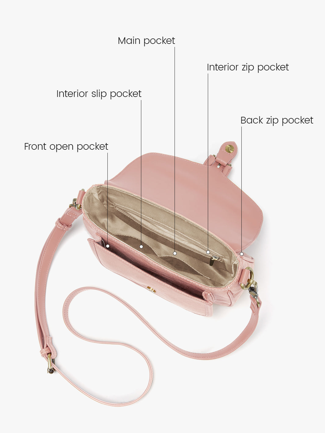 Eco-Conscious Evelina Crossbody Bag - Perfect as an Everyday Bag or Travel Essential-Pink