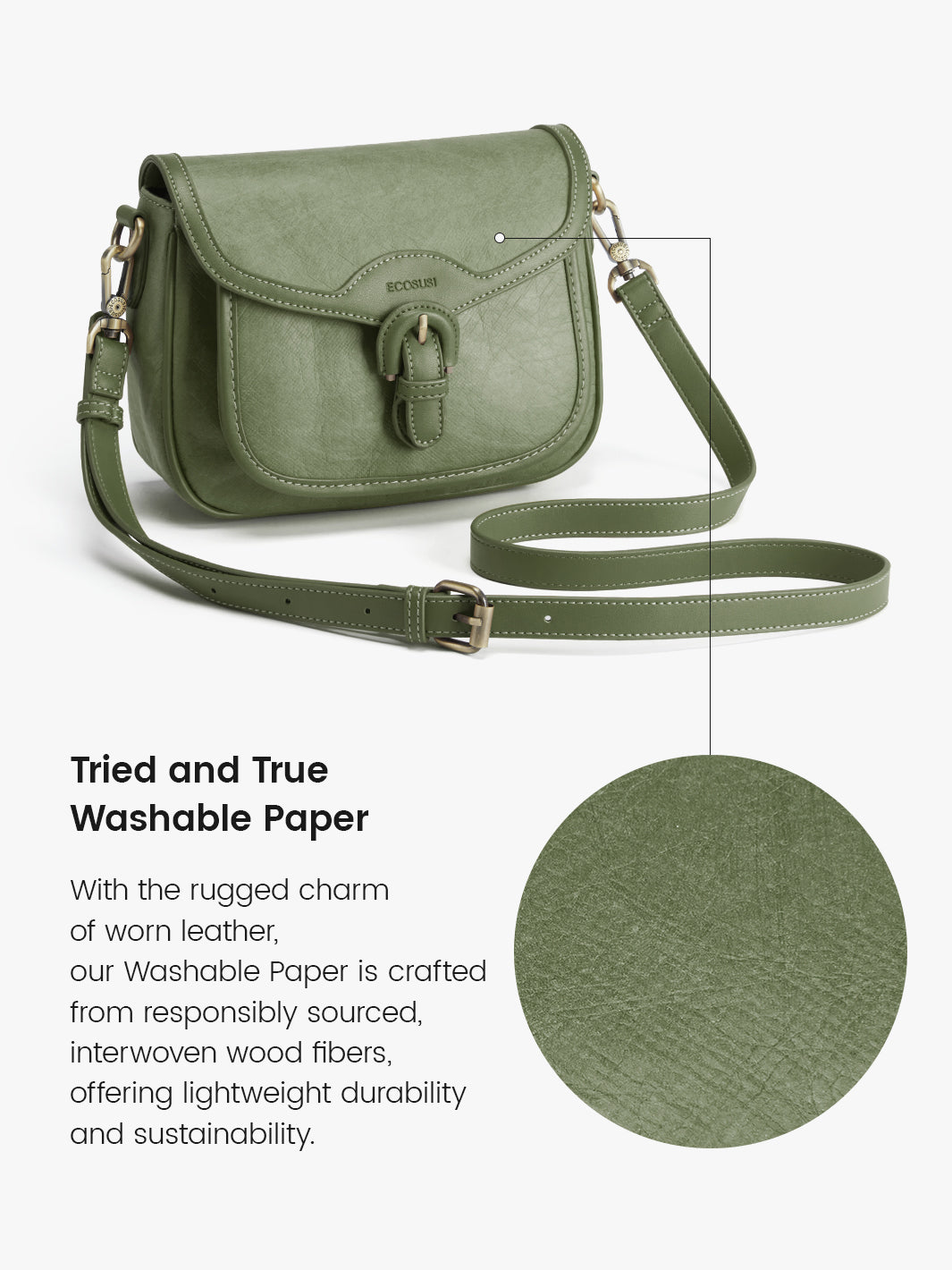 Evelina Vintage Crossbody - Sustainable Accessories for Fashion-Forward Lifestyles-Olive Green