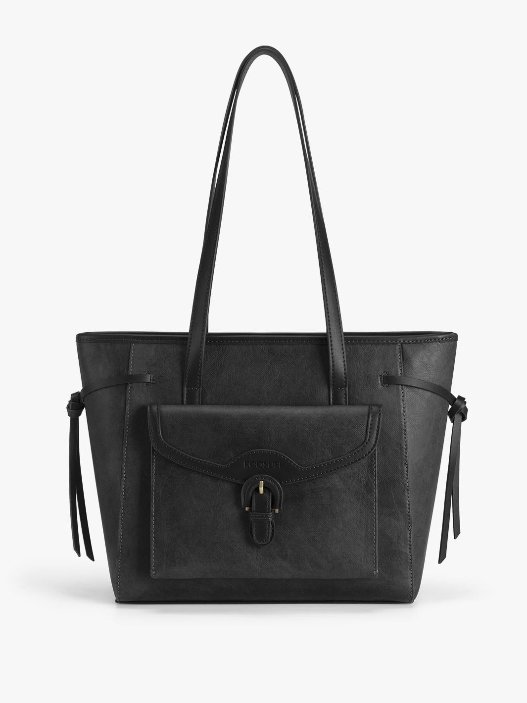Evelina Washable Paper Classic Tote - Eco-Friendly Reusable Grocery Bag-Black