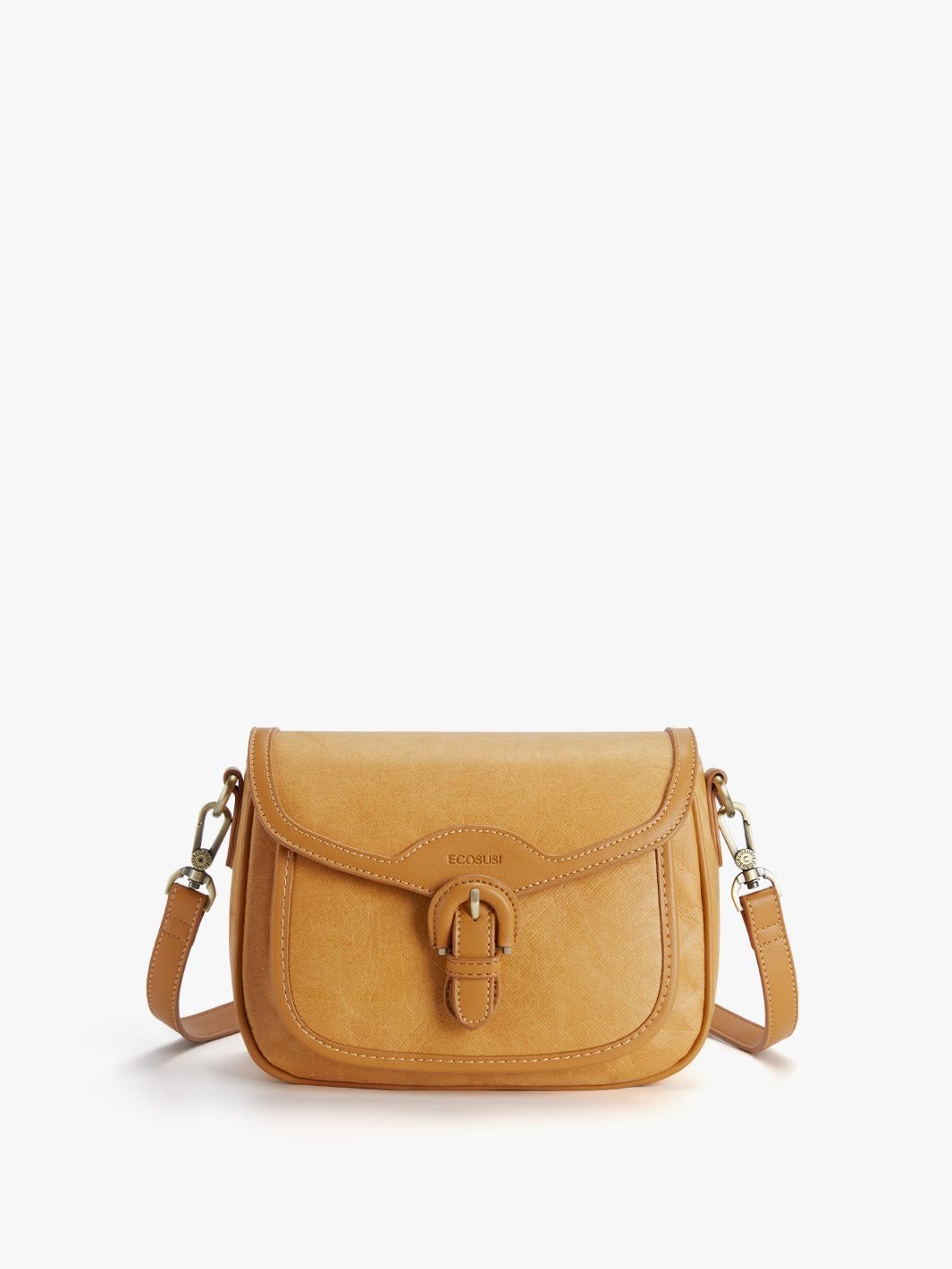 Evelina Washable Paper Vintage Saddle Crossbody Amber Orange Evelina Washable Paper Vintage Saddle Crossbody Amber Orange