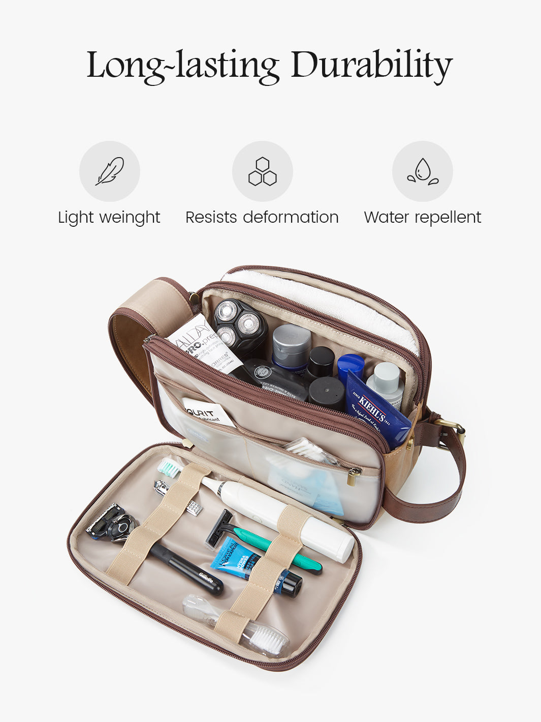 Premium Quality Toiletry Bag Golden Tan