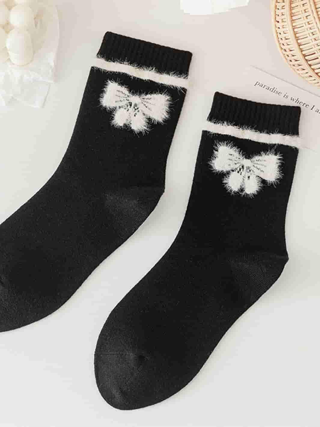 Black and white simple socks