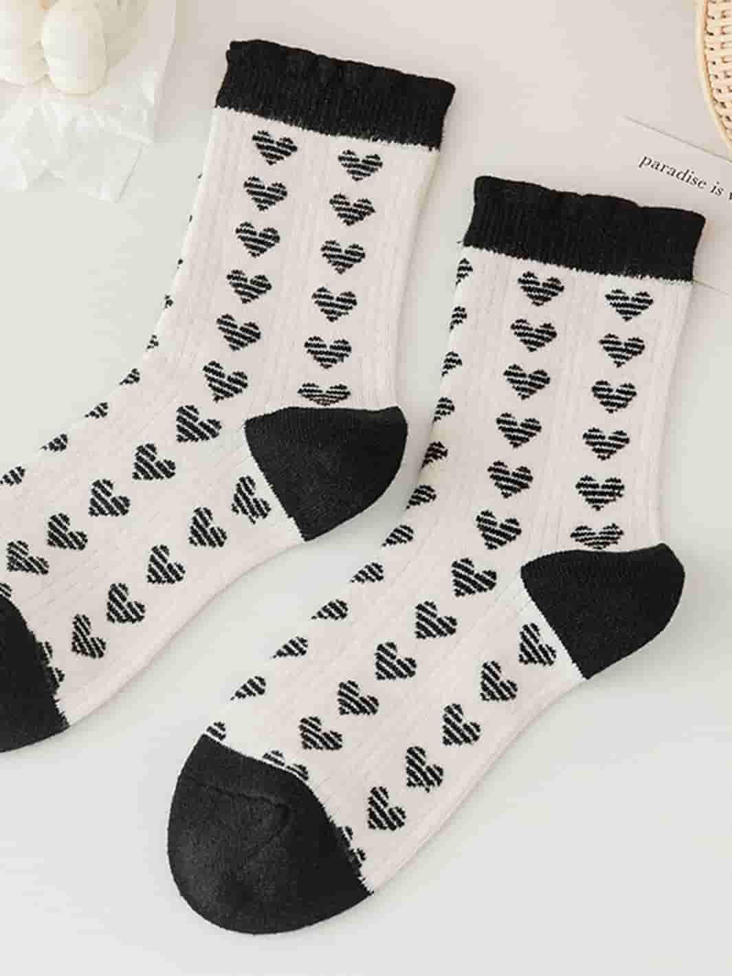 Black and white simple socks