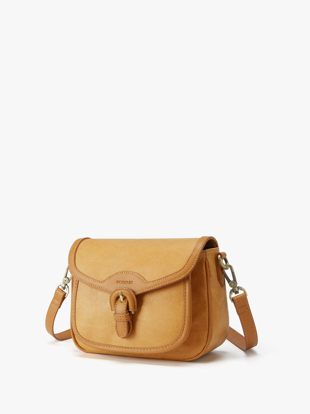 Sustainable Vintage Crossbody Bag - Evelina’s Washable Paper Design & Vegan Leather Alternative-Amber Orange