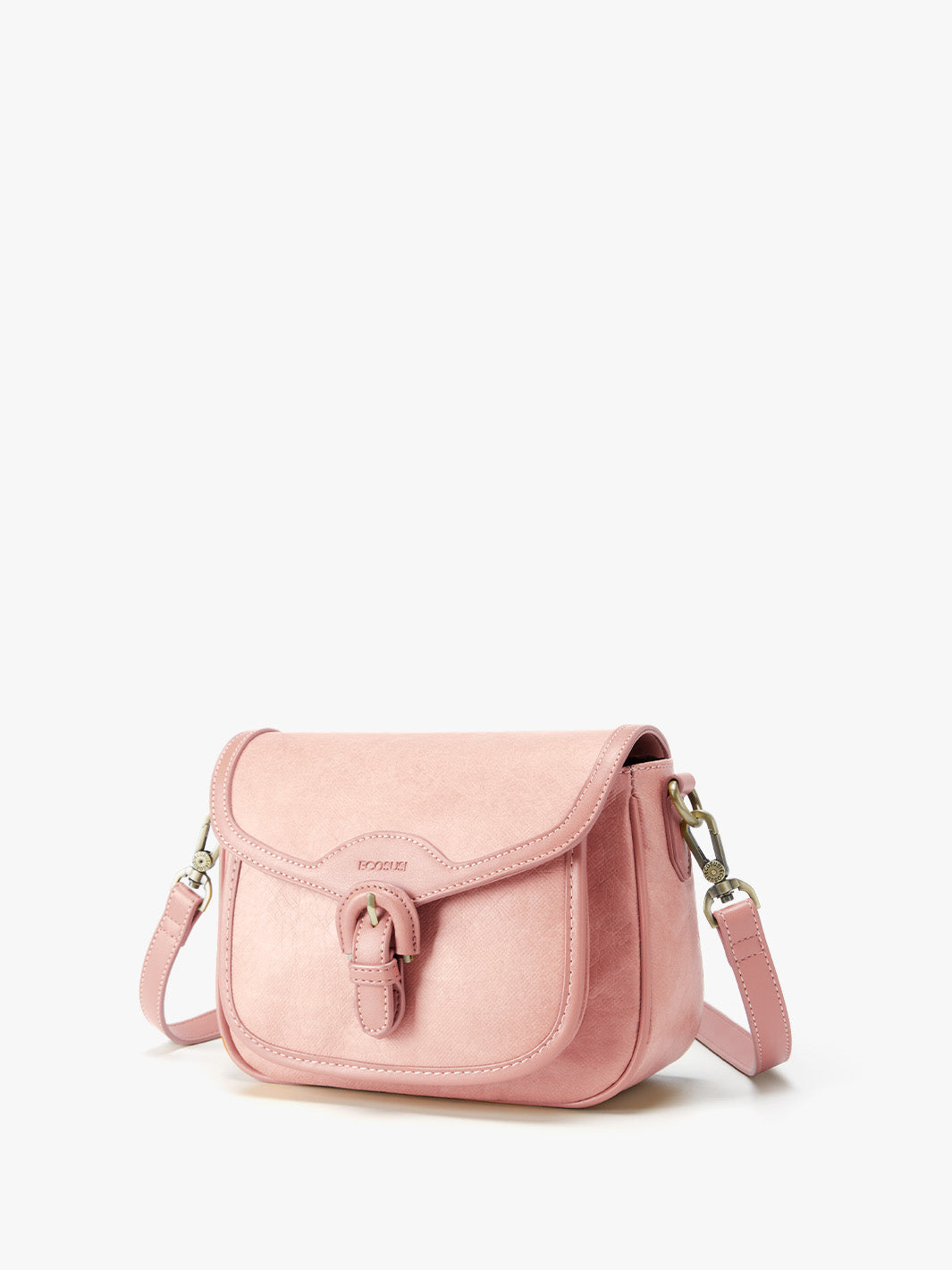 Sustainable Vintage Crossbody Bag - Evelina’s Washable Paper Design & Vegan Leather Alternative-Pink