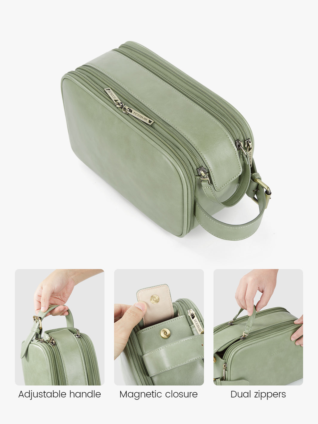 hanging toiletry bag Sage green